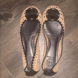 Tory Burch Brown Knit Ballet Flats